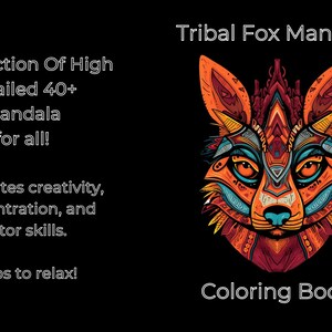 Tribal Mandala Fox Coloring Book