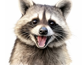Raccoon Playful Clipart , 14 High Quality Images JPGs Digital Download , Card Making Junk Journal , JPGs Wall Art Bundle