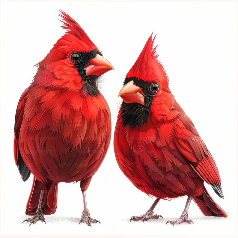 Red Cardinal Bird With Flower Clipart , 35 High Quality Images Jpgs ...