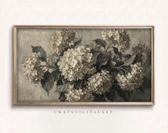 アジサイの絵画 アジサイアート 花の絵画 花束の絵画 オリジナル油絵