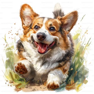 Cute Corgi Dog Clipart , 28 High Quality Images JPGs Digital Download , Card Making Junk Journal , JPGs Wall Art Bundle