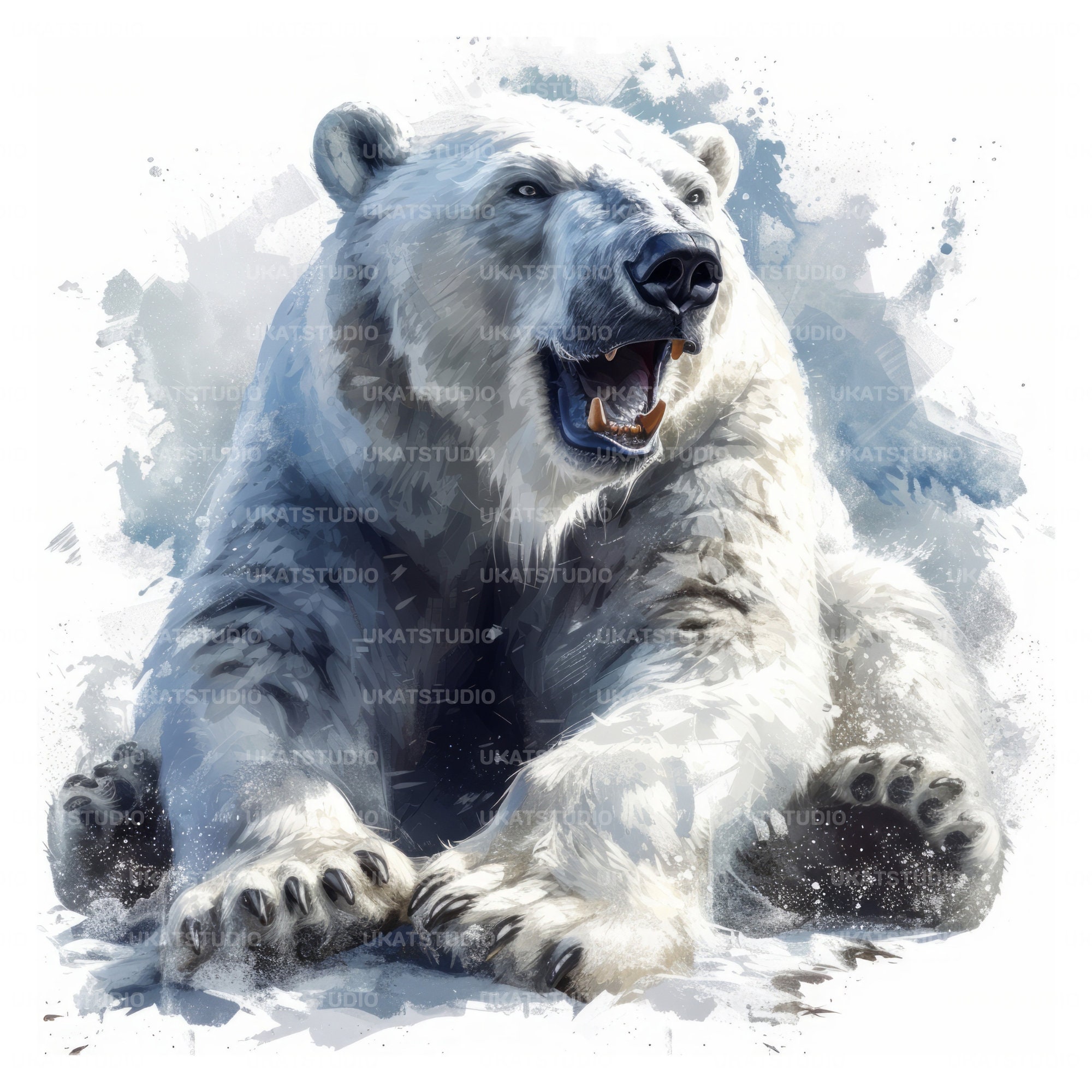 Polar White Bear Clipart , 20 High Quality Images Jpgs Digital Download ...