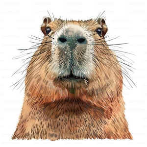 Watercolor Cute Capybara Clipart , 26 High Quality Images JPGs Digital Download , Card Making Junk Journal , JPGs Wall Art Bundle