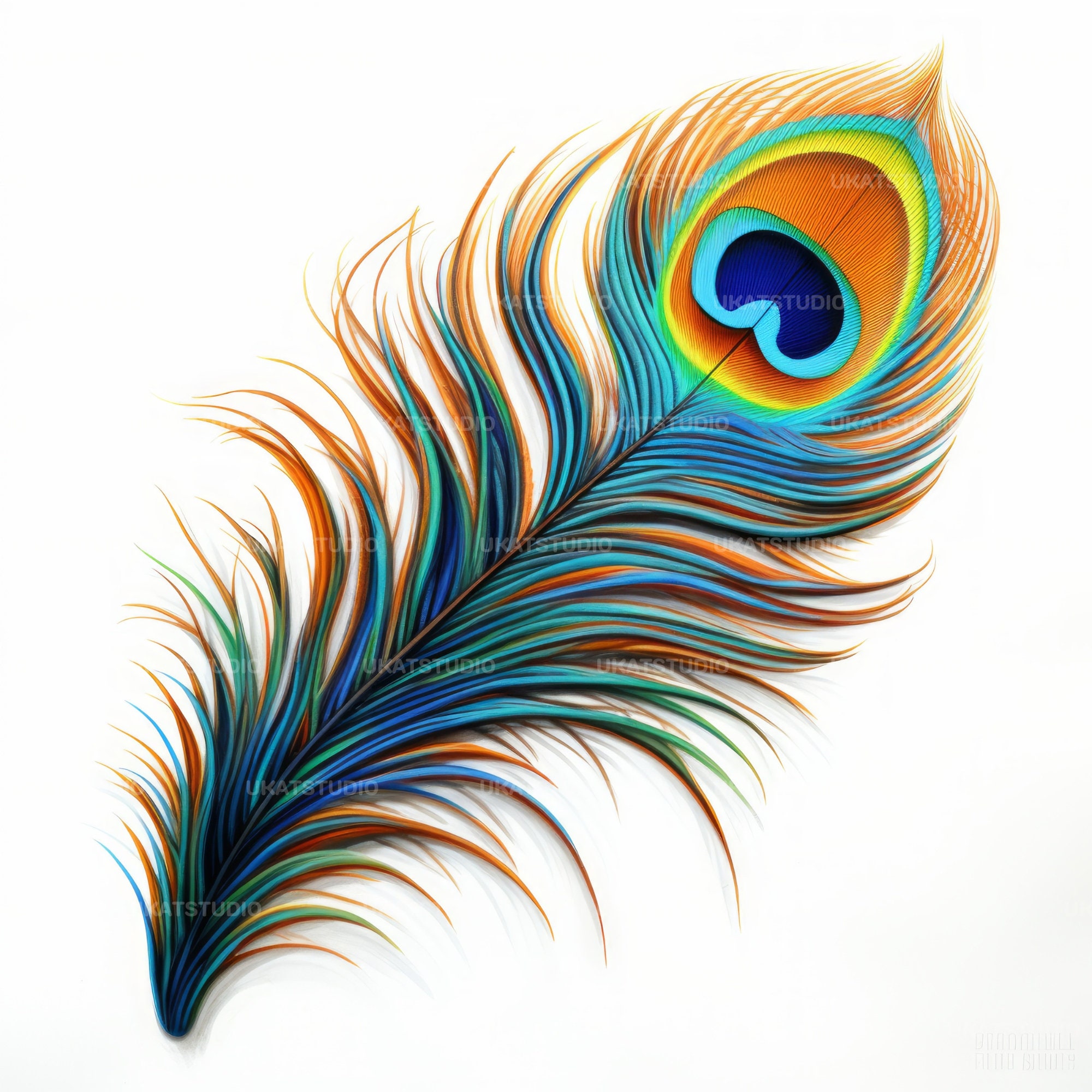 Peacock Feathers Clipart , 25 High