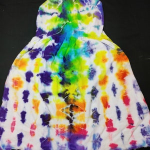Rainbow Tie Dye Dress, Psychedelic Dress, Short Sun Dress, Back to School Dress