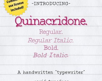 Handwritten Typewriter Serif Font Bundle, OTF & TTF (Commercial Use)