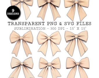 Pink Bow Clipart: Coquette Bow Bundle (PNG, SVG, Commercial Use)
