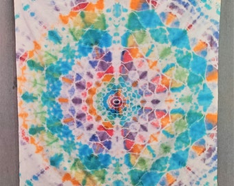 Pastel Rainbow Tie Dye Mandala Tapestry, 30"x45"