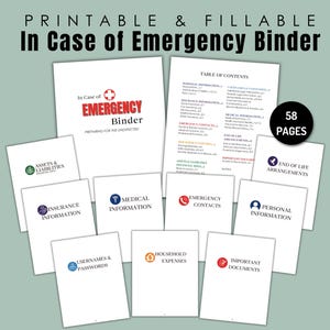 Druckbare Notfallmappe & End of Life Planner, ausfüllbares PDF, Nachlassplanungs-Tool, druckbare PDF-Formulare