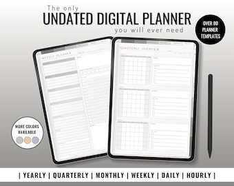 Undated Digital Planner: Hyperlinked Project Management (PDF)