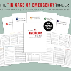 Im Case of Notfall Sammelmappe & End of Life Planner - Nachlassplanungs-Tool, druckbare PDF-Formulare