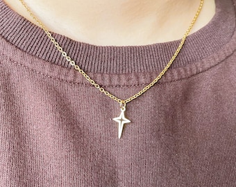 Gold Star pendant necklace for men or women / stainless steel waterproof necklace / men's pendant necklace / men jewelry / star necklace