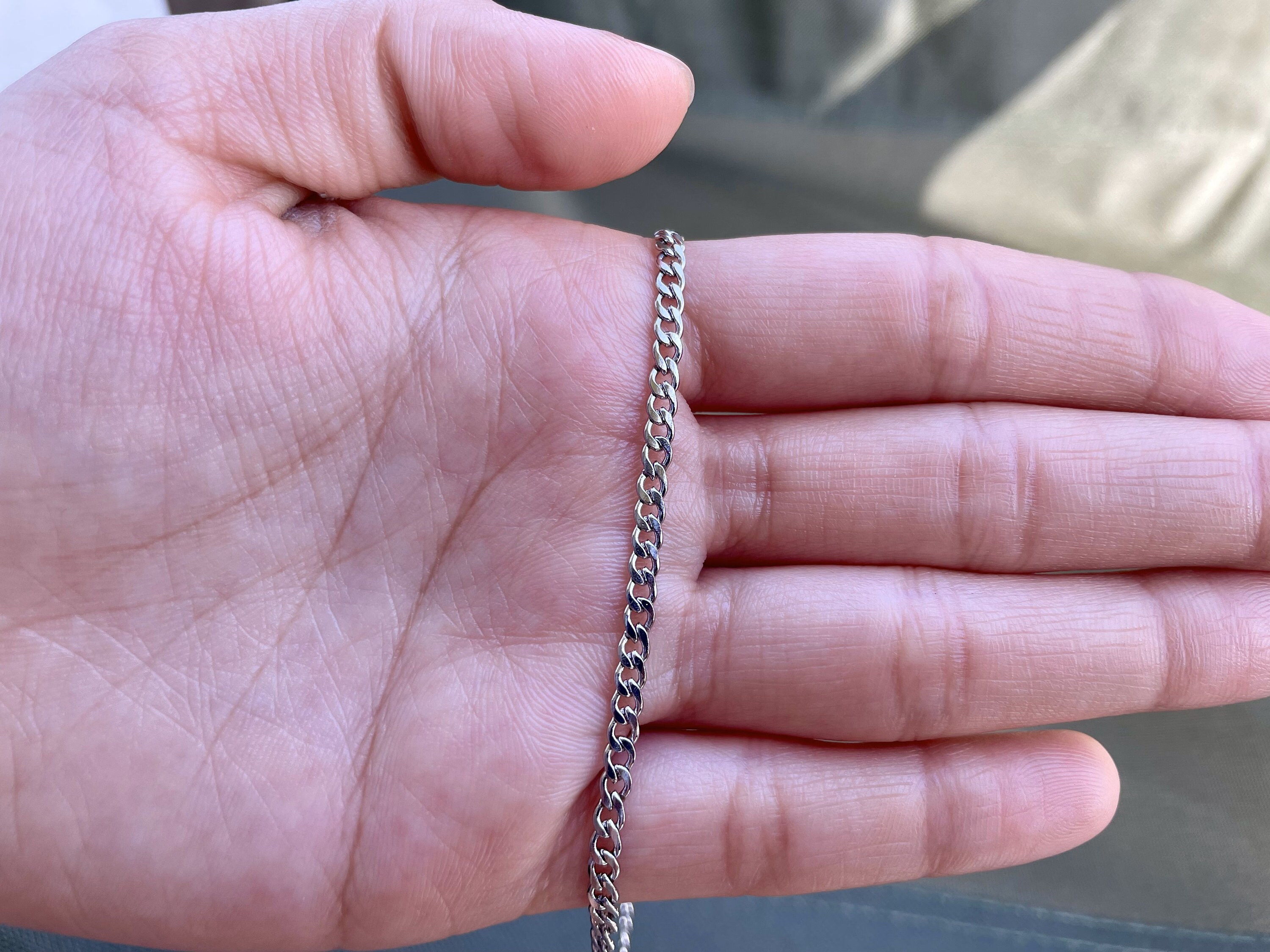Männerschmuck Geschenk Herren-Halskette Aus Edelstahl – 24 Zoll Franco Box / Kubanische Panzerkette, 3 Mm Stark, Silber Cuban Link Silber