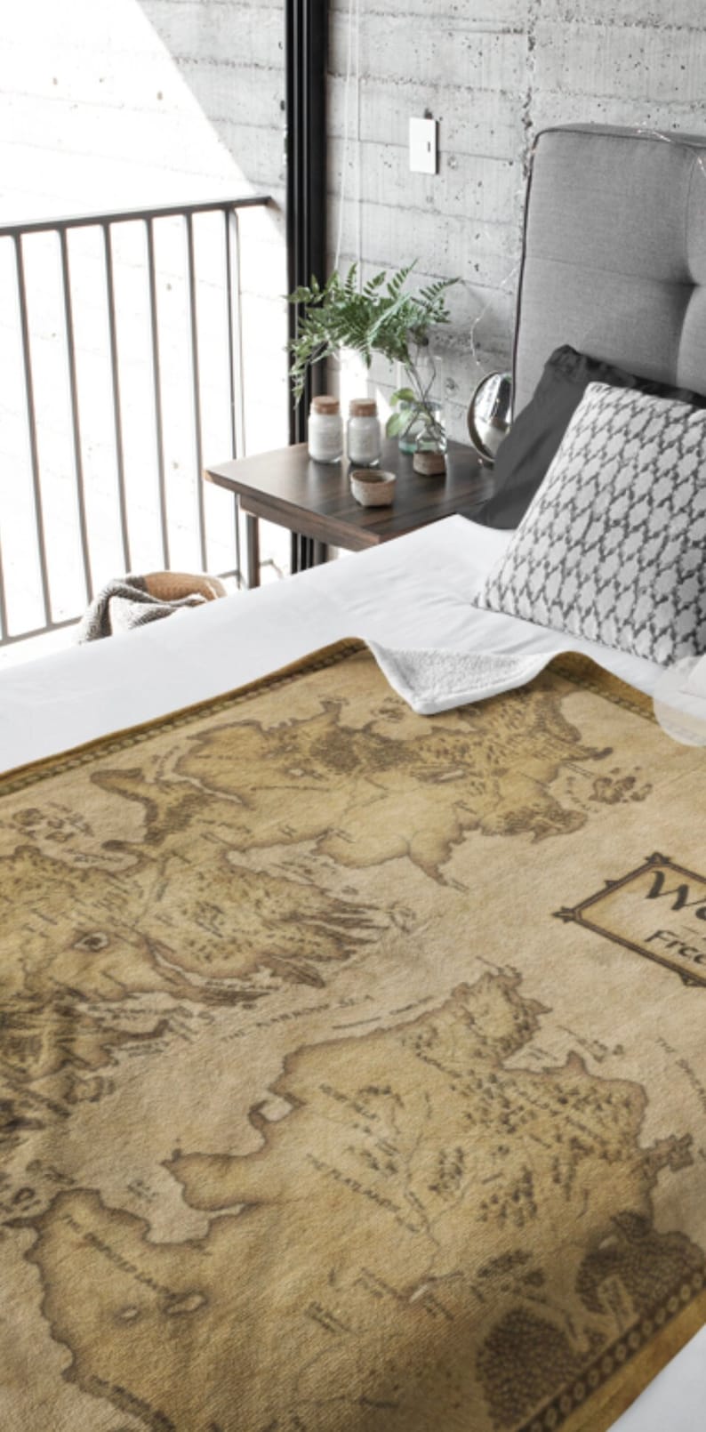 Westeros Map of the Seven Kingdoms Velveteen Plush Blanket - Perfect ...