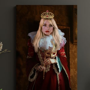 Custom Queen Portrait from Photo, digital file, Royal Renaissance Portrait, Personalized woman portrait, Christmas gift, Turn Me Royal