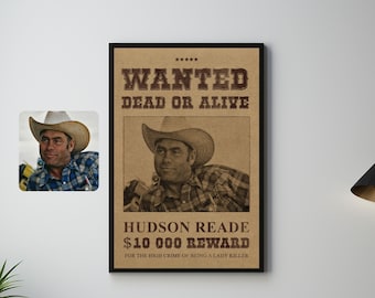 Western wanted poster | unique presents for dad | wild west | wanted sign | cowboy wanted poster | most wanted poster | Old West Outlaw