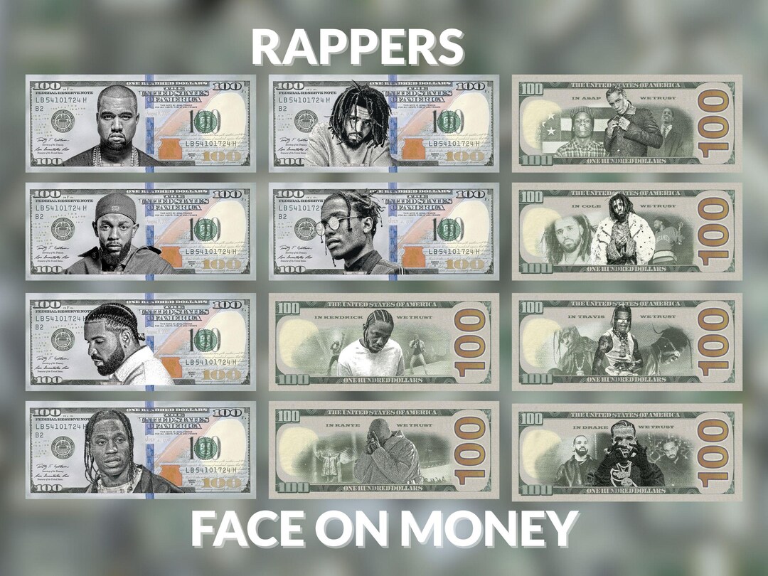 Fake Bank Rapper Drake Kanye Kendrick Travis ASAP J Cole Rapper Bundle, Fake Money, Face ...