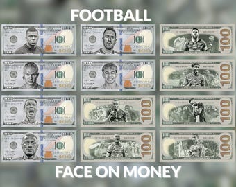 Mbappe Ronaldo Messi Neymar Haaland Yamal football Bundle, fake money, custom money, face on money, party money, 100 dollar bill, Prop money