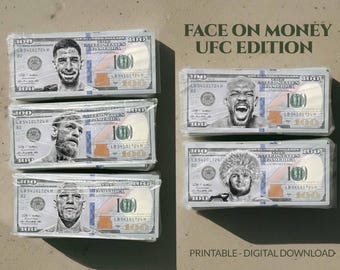 Pereira Khabib Jones Topuria Conor Diaz UFC Bundle, fake money, face on money, party money funny money 100 dollar bill Game money Prop money
