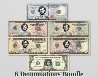 Your face on money, Bundle Custom Money, Personalized Dollar Bills (Digital File)