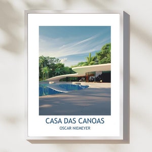 Casa das Canoas – Oscar Niemeyer – Modernistische Architektur Kunst – Hochwertiges Poster – Wandkunst Dekor
