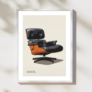 Lounge Chair von Charles und Ray Eames - Kultige Design Wandkunst - Hochwertiges Poster
