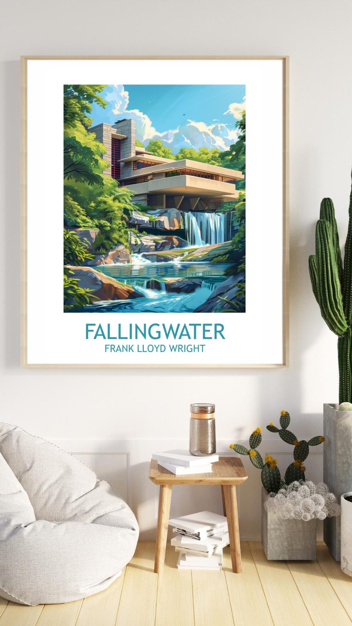 Fallingwater Print: Frank Lloyd Wright Architecture Poster - Etsy