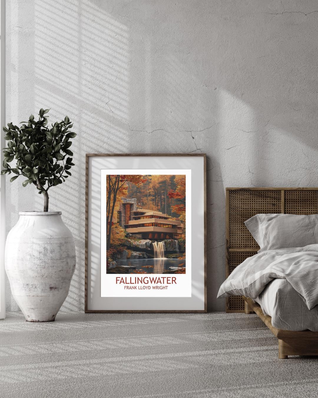 Fallingwater Poster: Frank Lloyd Wright Modern Architecture Wall Art - Etsy