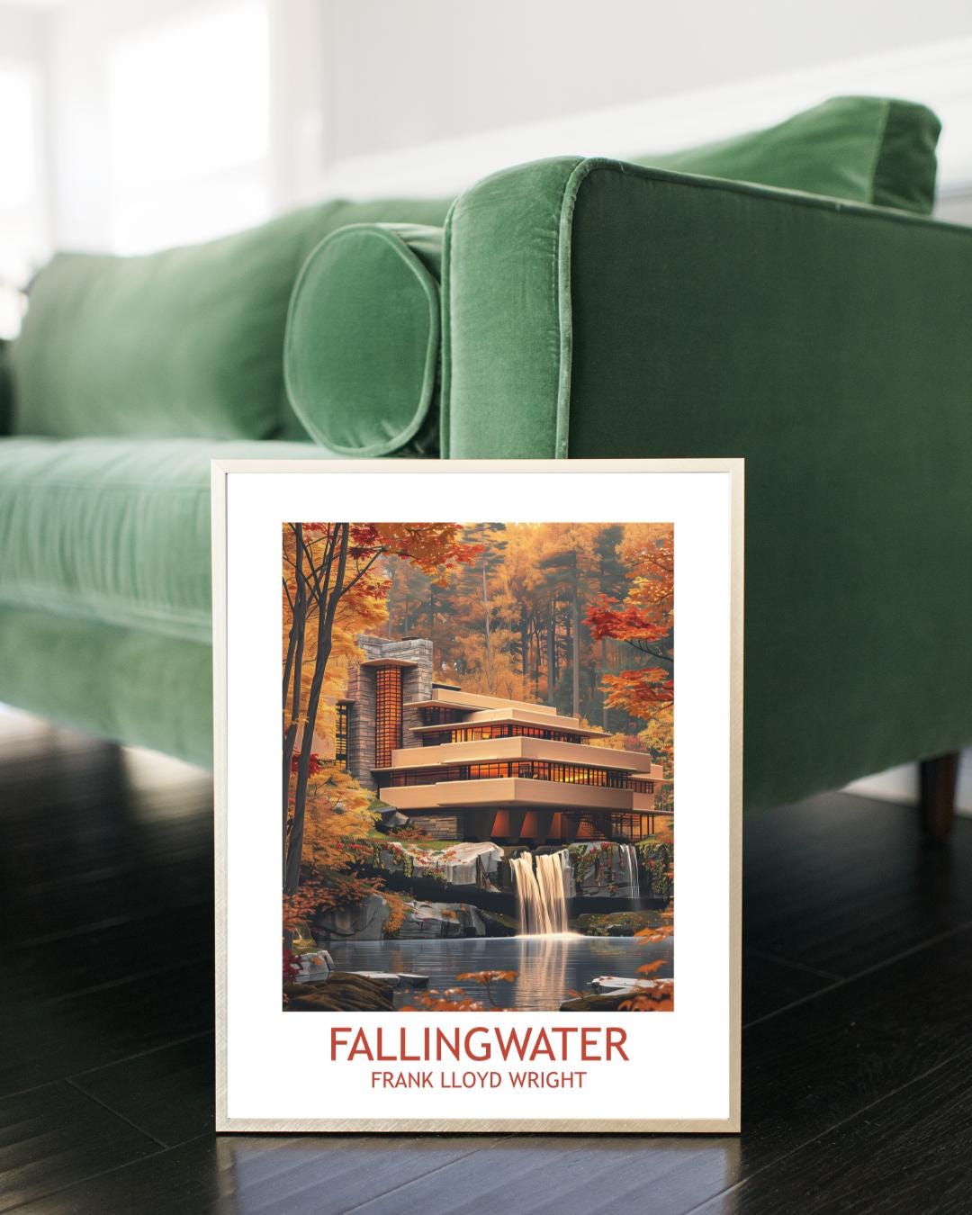 Fallingwater Poster: Frank Lloyd Wright Modern Architecture Wall Art - Etsy