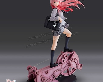 Anime Zero Two School Uniform 3D Painted Clay Figure Custom Statue Sculpture Figurine Model Toy Modeled Collection Gift Otaku Fandom 28cm