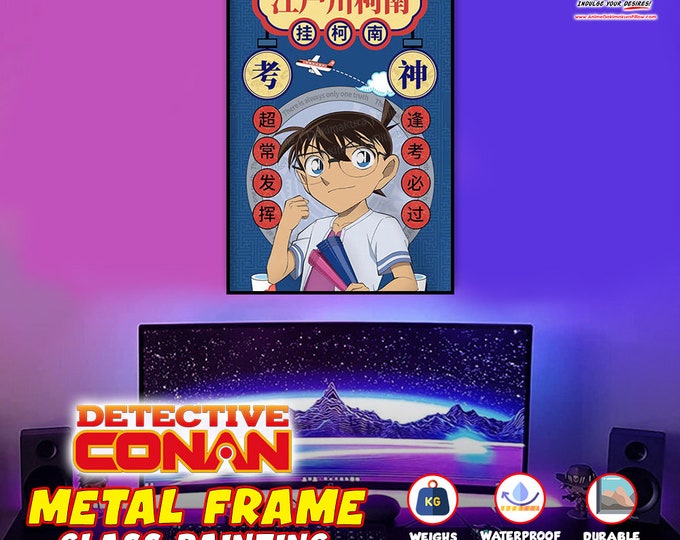 Custom Made Anime Metal Frame Puzzle 4 Panels Japanese Manga Poster All Designs Detective Conan Anime Print Wall Art Decor