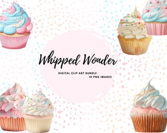 Cupcake clipart bundle | Whipped Wonder