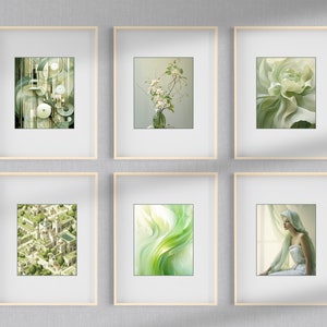 Green Gallery Wall Art Set Of 50 Gallery Wall Prints Digital Download Gallery Wall Art Gallery Wall Art For Different Aesthetics image 1