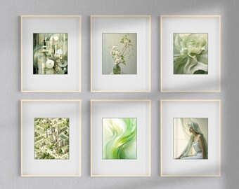 Green Gallery Wall Art Set Of 50 Gallery Wall Prints Digital Download Gallery Wall Art Gallery Wall Art For Different Aesthetics