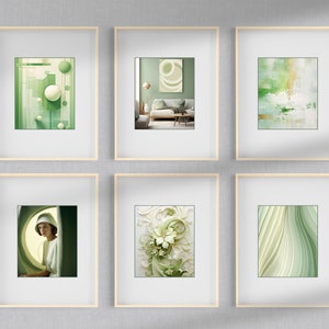 Green Gallery Wall Art Set Of 50 Gallery Wall Prints Digital Download Gallery Wall Art Gallery Wall Art For Different Aesthetics image 2