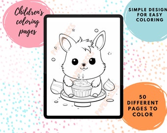 Children's Coloring Pages Individual Coloring Pages For Children 50 Different Styles Coloring Pages For Children - Digital Download