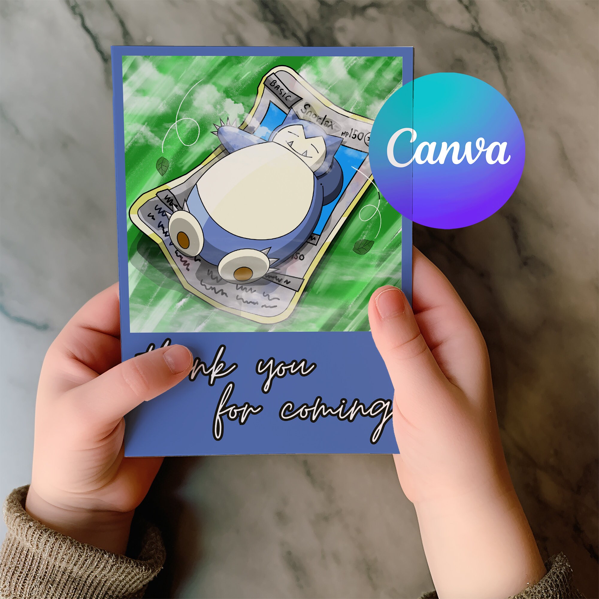 Editable Pokemon Birthday Invitation and Thank You Card, Canva ...
