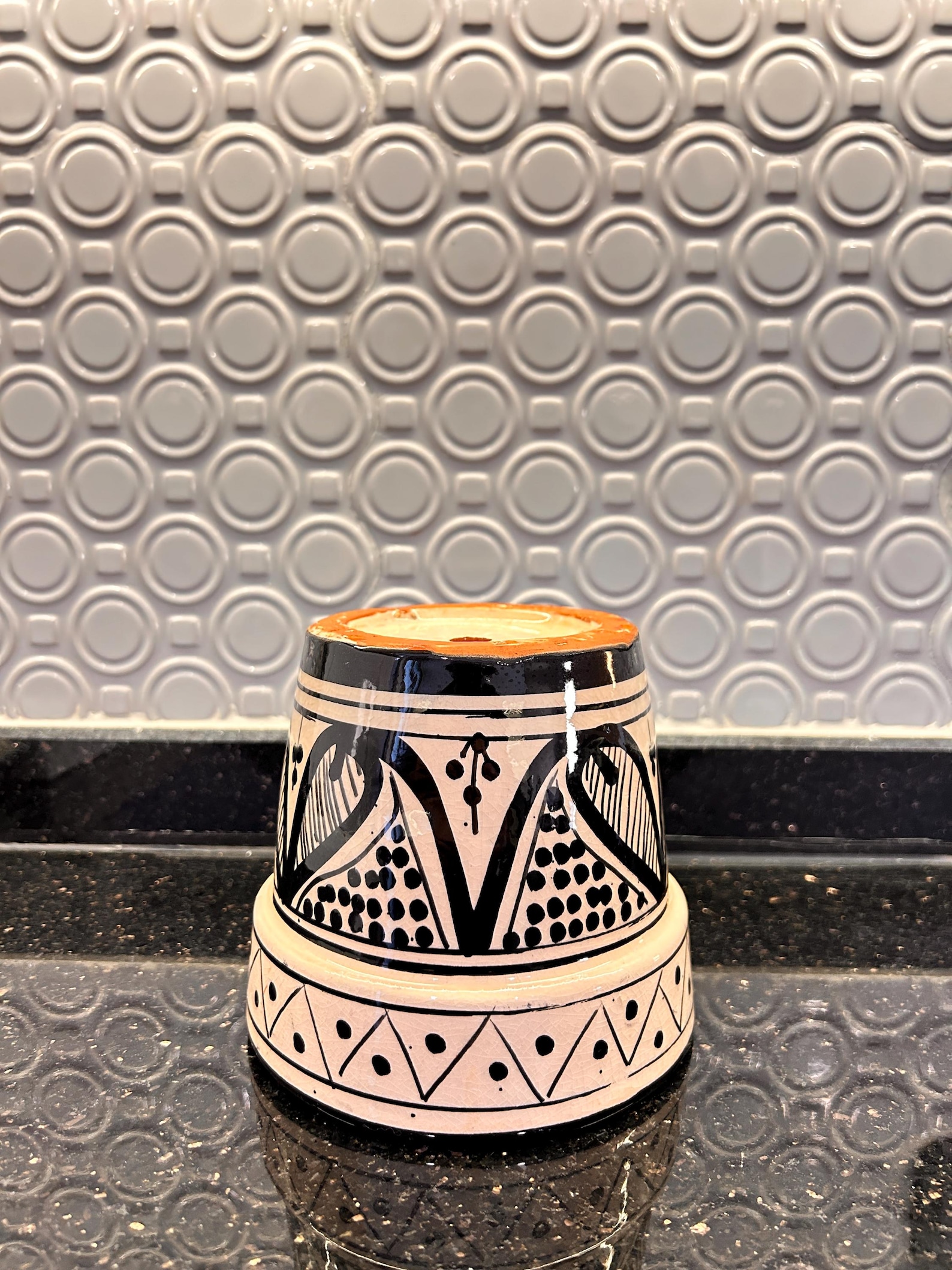 Handmade Moroccan Ceramic Planter with Geometric Patterns — view 6