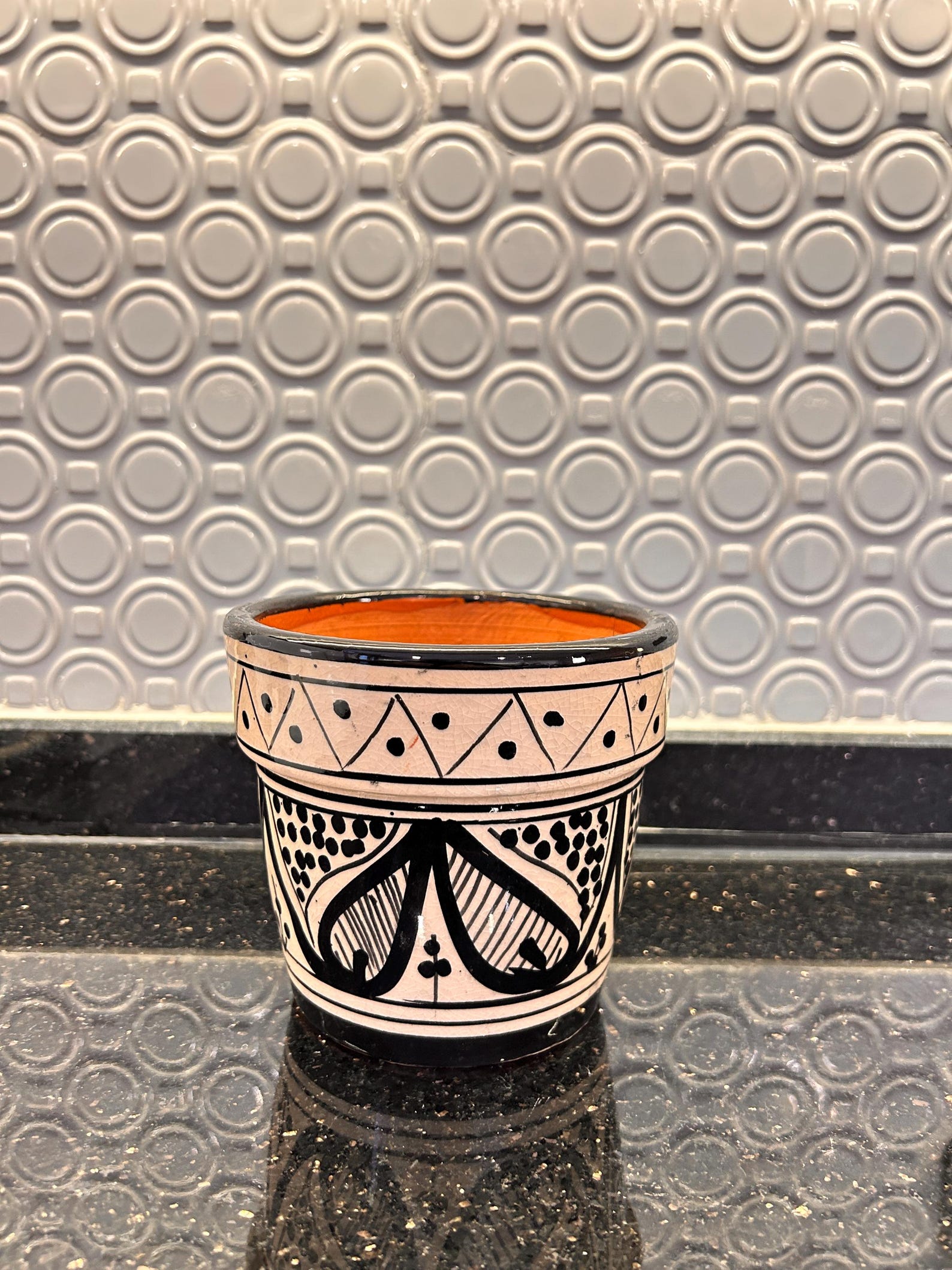 Handmade Moroccan Ceramic Planter with Geometric Patterns — view 4