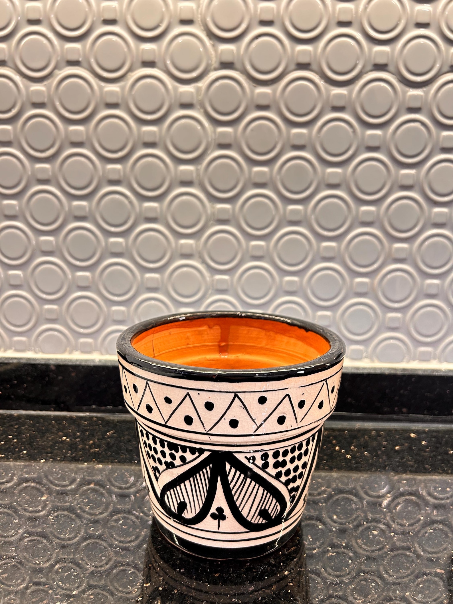 Handmade Moroccan Ceramic Planter with Geometric Patterns — view 5