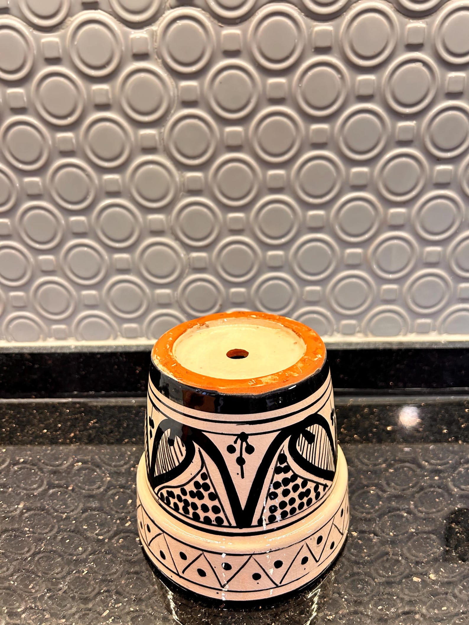 Handmade Moroccan Ceramic Planter with Geometric Patterns — view 7