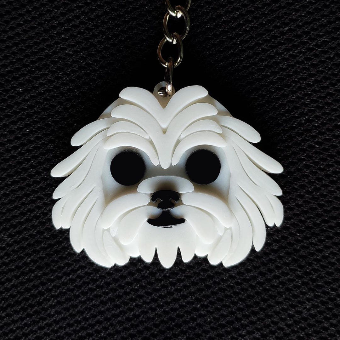 3D Printed Havanese Keychain | Dog Breed Bag Charm - Etsy