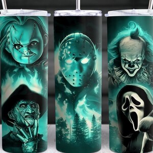 Bluetooth Speaker Glow in the Dark Horror Faces Tumbler Travel Mug