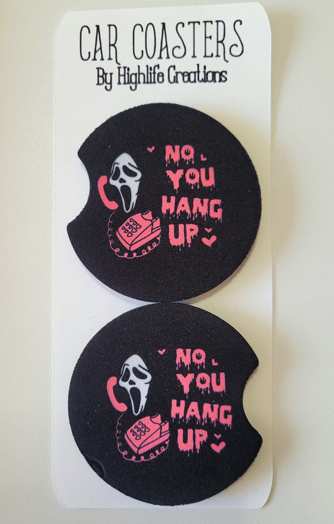 No You Hang up Ghostface Car Coasters Etsy