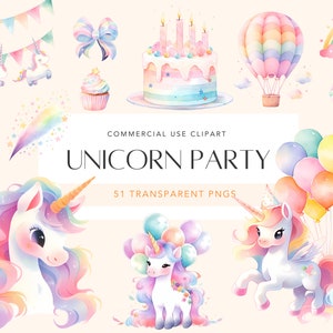 Niedliches Einhorn Clipart Regenbogen Geburtstag Einhorn PNG Magisches Einhorn Clipart Regenbogen Sterne Kawaii Einhorn Regenbogen Clipart-Set für Geburtstagsparty