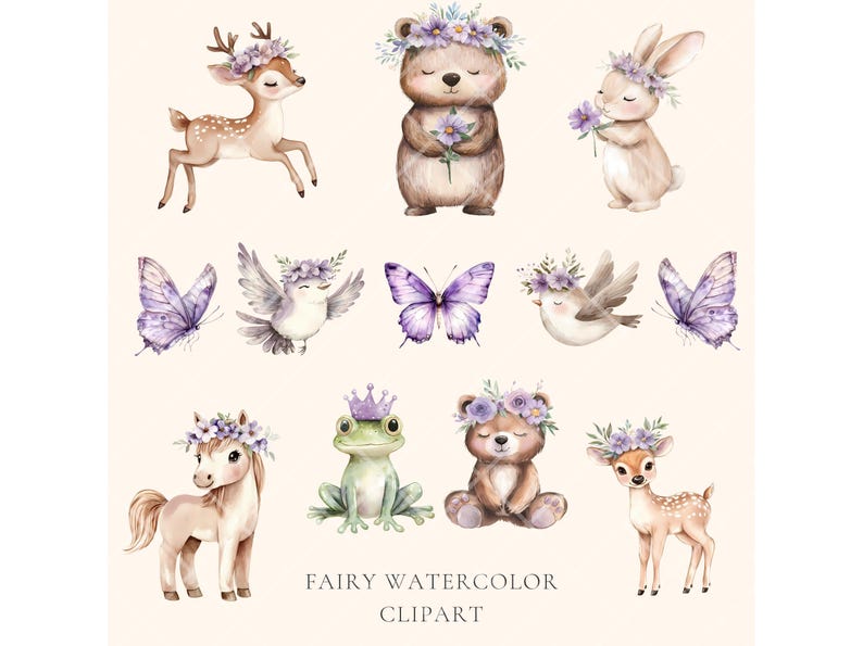 Watercolor Fairy Clipart Fairy Magical Garden Clipart Enchanted Forest ...