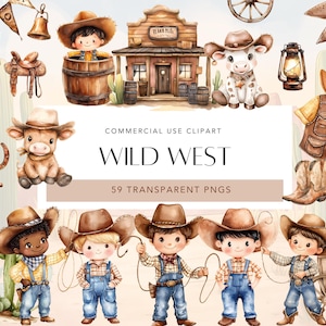 Cowboy Clipart Wild West Clipart Cute Baby Cowboy PNG Baby Wild Western Birthday Clipart Desert Clipart Cowboy Baby Shower Nursery Clipart
