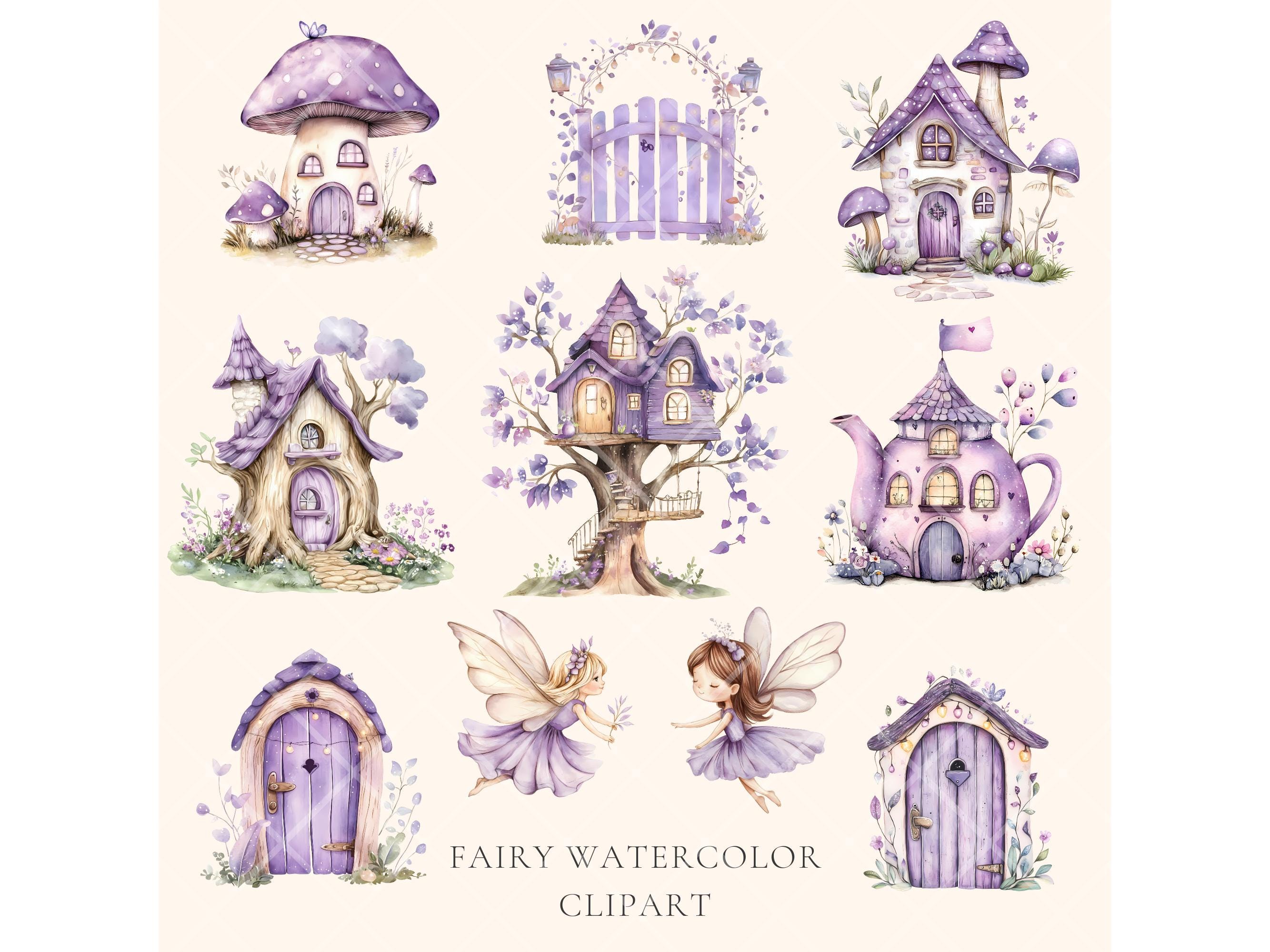 Watercolor Fairy Clipart Fairy Magical Garden Clipart Enchanted Forest ...
