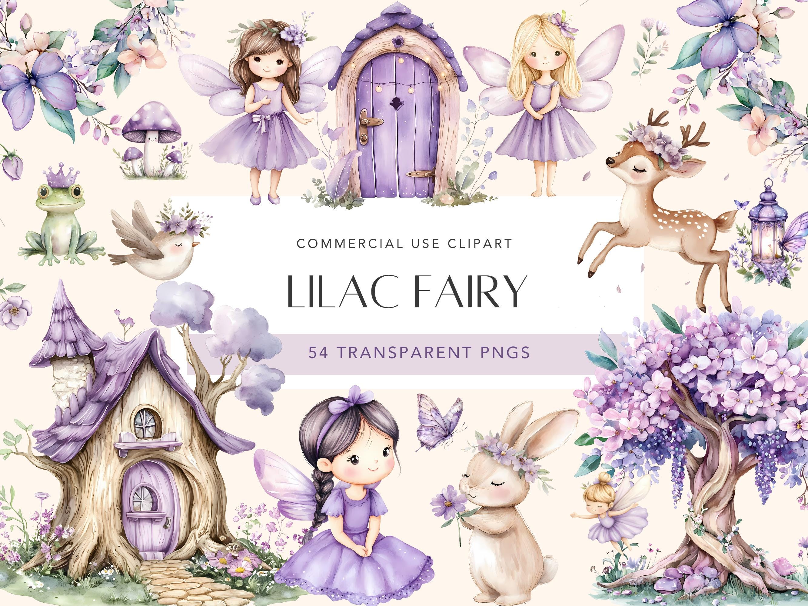 Watercolor Fairy Clipart Fairy Magical Garden Clipart Enchanted Forest ...