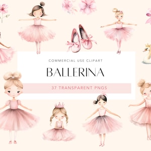 Clipart di ballerina, Clipart di ragazza ballerina, Clipart di ballerina carina, PNG di ballerina rosa, Clipart di compleanno di ballerina, Clipart di ballerina per bambini, acquerello